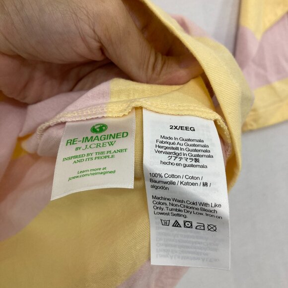 New J. Crew size 2X Striped Cotton Stretch Crew Neck Relaxed Long Sleeve Top - Picture 8 of 10